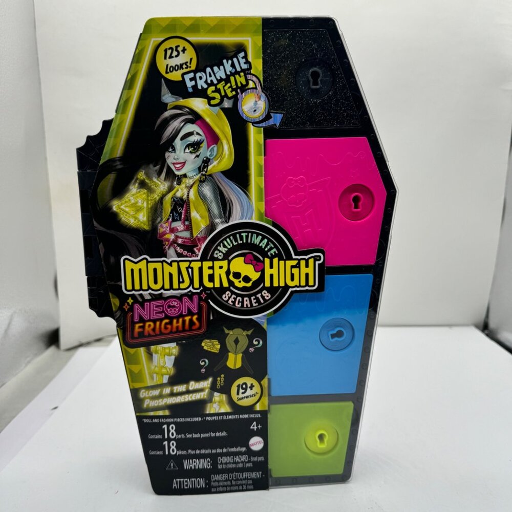 Monster High Skulltimate Secrets Neon Frights Frankie Stein Glow Doll‎ 12.75"